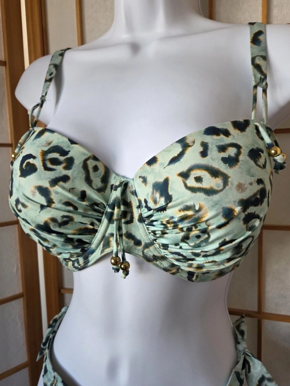 WOMENS PRIMADONA SWIM BELGIUM GREEN PRINT 2 PART BIKINI SWIMMING SUIT SET XL/DD - Picture 3 of 7